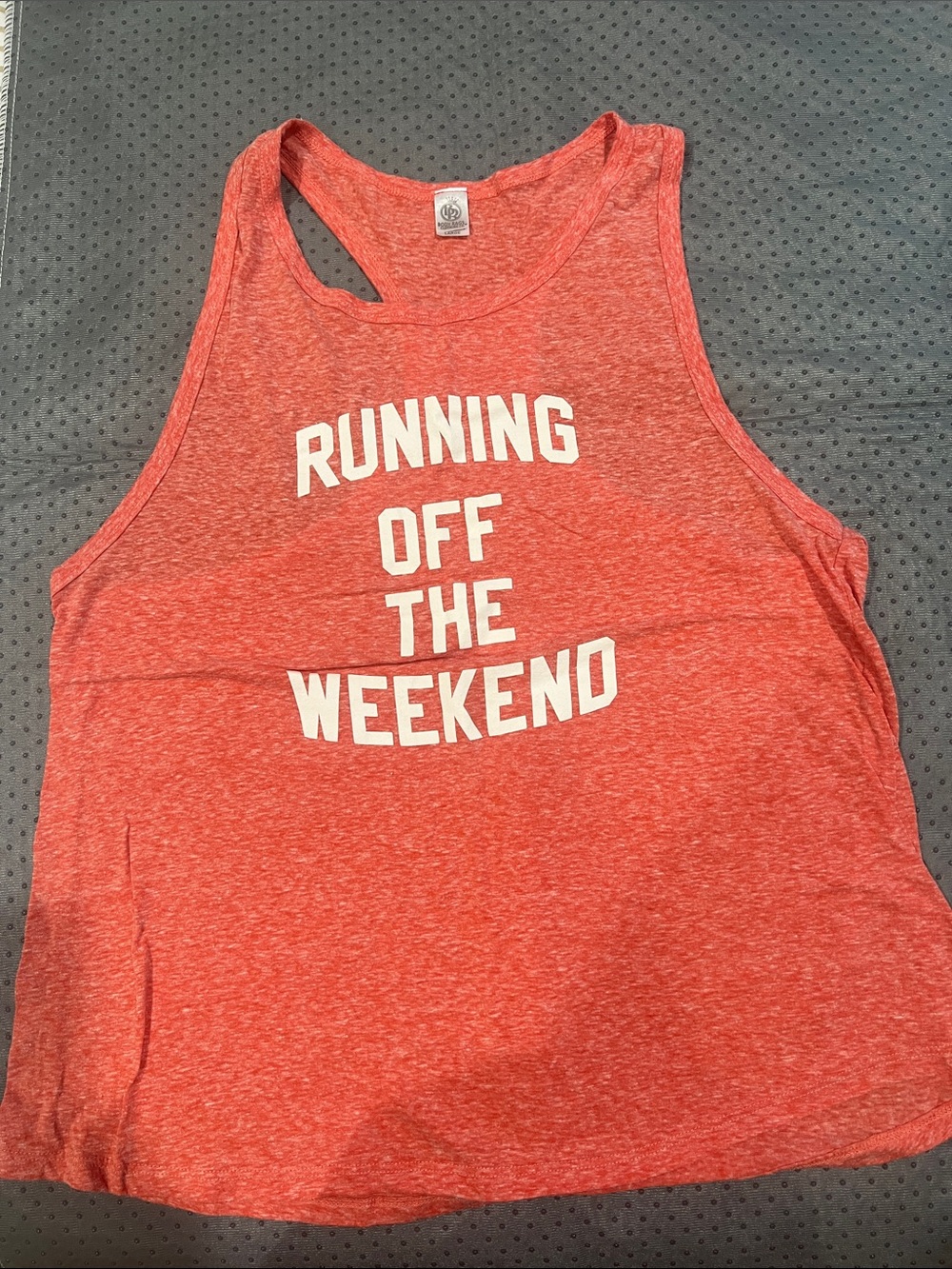 Red Graphic Tank Top - "Running Off The Weekend"